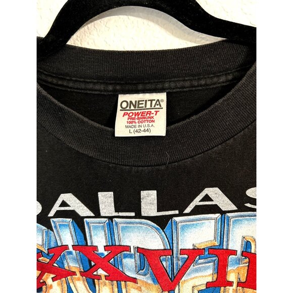 Vintage Dallas Cowboys Super Bowl XXVII Black T-Shirt L 42-44 Oneta Power-T Made - Picture 3 of 6